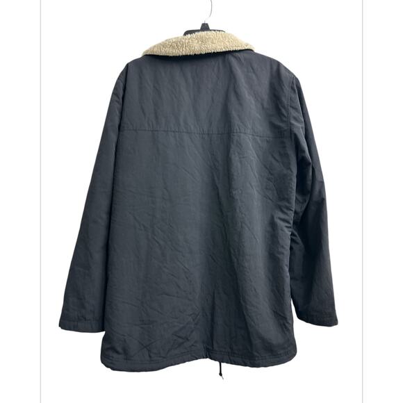 EMPYRE Black Sherpa Lined Windbreaker Outdoor Jacket drawstring Men size Large - Picture 4 of 8